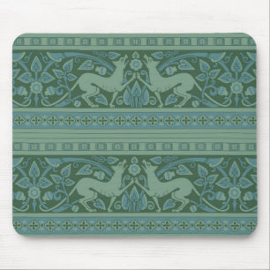 Art Deco Nouveau Dog Nature Botanical Antique Mouse Mat