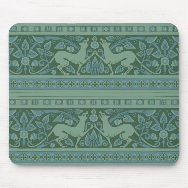 Art Deco Nouveau Dog Nature Botanical Antique Mouse Mat (Front)