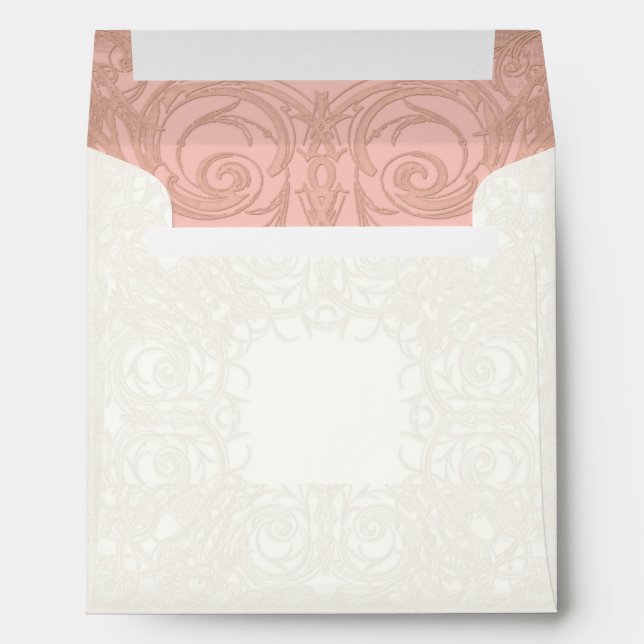 Art Deco Nouveau Gatsby Style Gold n Lace Look Envelope (Back (Bottom))