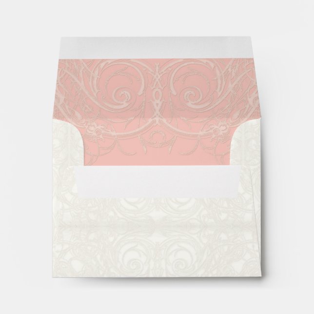Art Deco Nouveau Gatsby Style Gold n Lace Look Envelope (Back (Bottom))