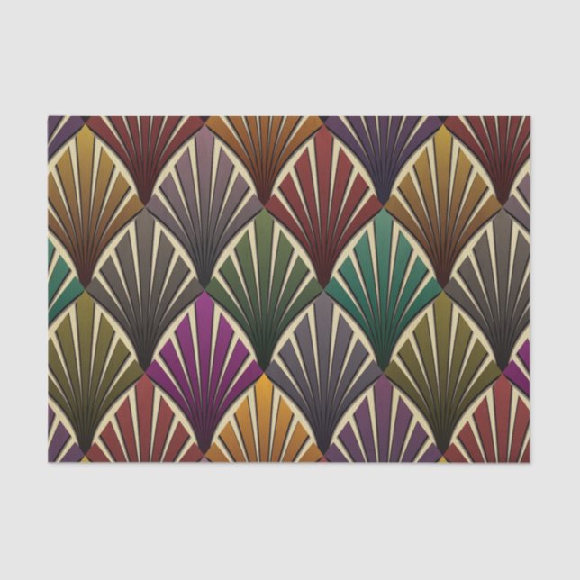 art deco,nouveau,hunter green,navy blue,yellow,vin tissue paper (Front)