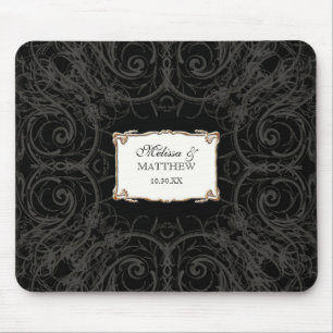 Art Deco Nouveau Lace n Gold Look Personalized Mouse Mat