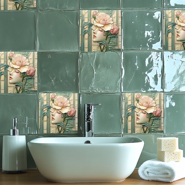 Art Deco Nouveau  Lovely Lady Tile (Creator Uploaded)