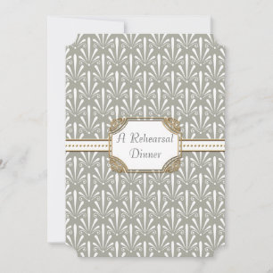 Art Deco Nouveau Modern Fan Shell Pattern Invitation