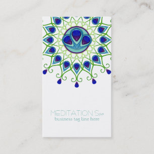 Art Deco Nouveau Peacock Feather Modern Business Card