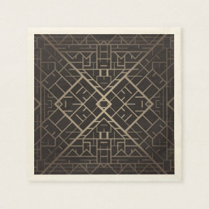 Art deco,nouveau,silver,black,elegant,chic,pattern napkin