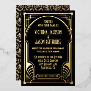 Art Deco Nouveau Wedding Gold & Black Wedding
