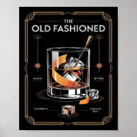 Art Deco Old Fashioned Cocktail Wall