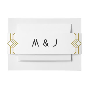 Art Deco, Old Hollywood, 1920's Invitation Belly Band
