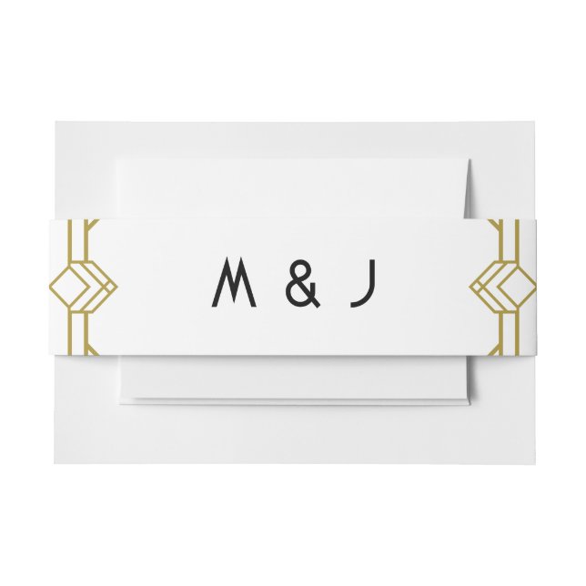 Art Deco, Old Hollywood, 1920's Invitation Belly Band (Front Example)