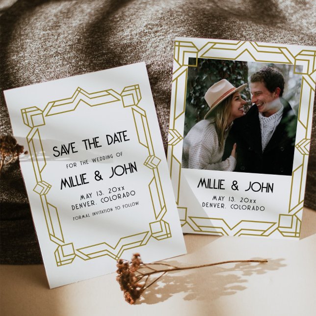 Art Deco, Old Hollywood, 1920's Save The Date Invitation (Creator Uploaded)