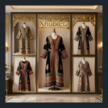 Art Deco Opulence GeometricPatternsVIIIHER_XHU_001 Poster<br><div class="desc">Art Deco design elements, characterized by luxury and traditional geometric patterns displayed. Xhubleta is a handmade garment worn by highland women and girls in Northern Albania, can be like a photo gallery in interior aesthetics advertised with photos. 8k, photorealistic, architectural photography, interior design magazine style, unrealistic rendering with engine 5...</div>