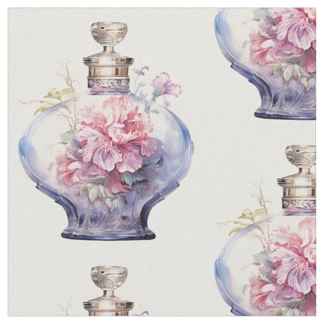 Art Deco Opulence perfume bottle pink Fabric (Close Up)