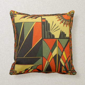 Art Deco Orange Cushion