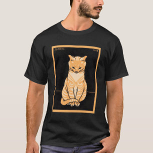 Art Deco Orange Tabby Cat Sitting Art Nouveau Clas T-Shirt