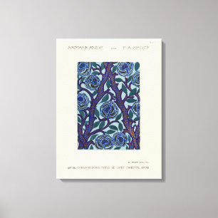 Art Deco Oriental Flower Pattern Canvas  Print
