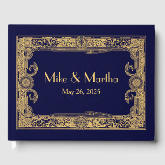 Art Deco Ornamental Gold Frame Guest Book