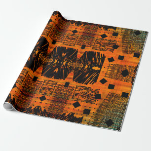 art deco ornamental vintage graphic pattern, S. 48 Wrapping Paper