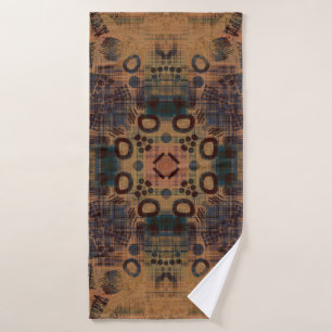 art deco ornamental vintage pattern, S. 7, monochr Bath Towel