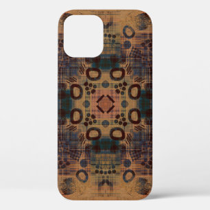 art deco ornamental vintage pattern, S. 7, monochr iPhone 12 Case