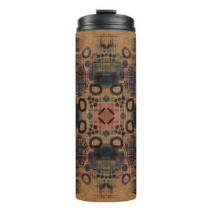 art deco ornamental vintage pattern, S. 7, monochr Thermal Tumbler