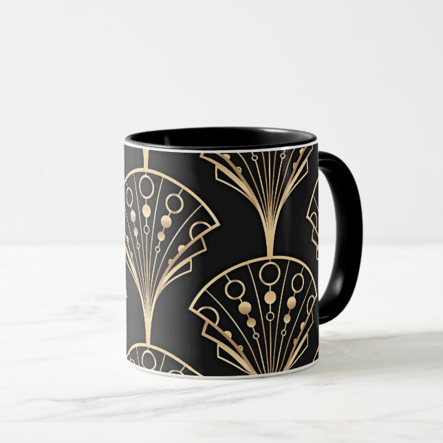 Art Deco Palmette Pattern Mug (Front Right)