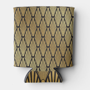 Art Deco Palms: Black Gold. Can Cooler