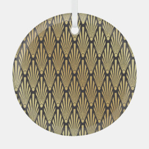 Art Deco Palms: Black Gold. Glass Tree Decoration