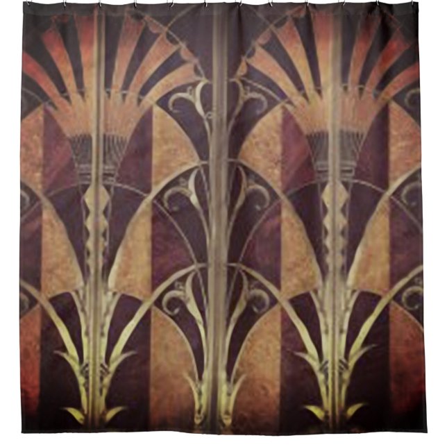 ART DECO PANELS  4 SHOWER CURTAIN (Front)