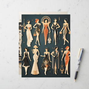 Art Deco Paper Dolls Scrapbook Paper