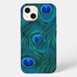 Art Deco Parisian Teal Green Peacock Feather iPhone 13 Case