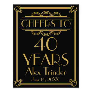 art deco party sign happy birthday cheers to 60