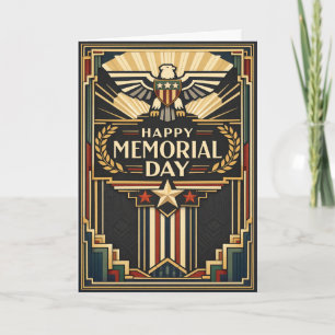 Art Deco Patriotic Memorial Day  Card