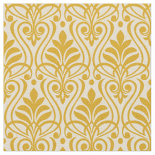 Art Deco Pattern 01 - Deco Gold 2 on Off-White Fabric