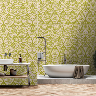 Art Deco Pattern 01 - Deco Gold on Off-White Wallpaper