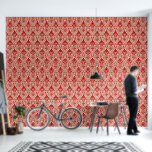 Art Deco Pattern 01 - Escher Red on Off-White Wallpaper<br><div class="desc">Art Deco Pattern 01 - Escher Red on Off-White</div>