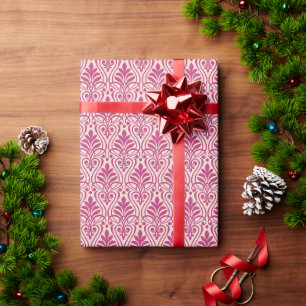 Art Deco Pattern 01 - Raspberry Pink on Light Pink Wrapping Paper
