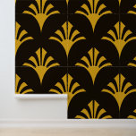 Art Deco Pattern 02 - Deco Gold 2 on Black Wallpaper<br><div class="desc">Art Deco Pattern 02 - Deco Gold 2 on Black</div>