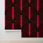 Art Deco Pattern 03 - Carmine Red on Black Wallpaper<br><div class="desc">Art Deco Pattern 03 - Carmine Red on Black</div>