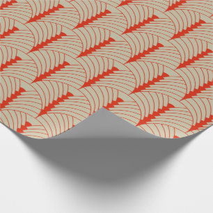 Art Deco Pattern 03 - Dali's Red on Off-White Wrapping Paper