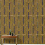 Art Deco Pattern 03 - Deco Black on Deco Gold Wallpaper<br><div class="desc">Art Deco Pattern 03 - Deco Black on Deco Gold</div>