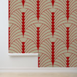 Art Deco Pattern 03 - Escher Red on Off-White Wallpaper<br><div class="desc">Art Deco Pattern 03 - Escher Red on Off-White</div>