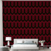 Art Deco Pattern 05 - Carmine Red on Black