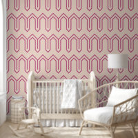 Art Deco Pattern 05 - Raspberry Pink on Light Pink