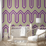 Art Deco Pattern 05 - Romantic Purple on Off-White Wallpaper<br><div class="desc">Art Deco Pattern 05 - Romantic Purple on Off-White</div>