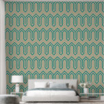 Art Deco Pattern 05 - Teal on Off-White Wallpaper<br><div class="desc">Art Deco Pattern 05 - Teal on Off-White</div>