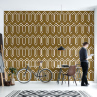 Art Deco Pattern 05 - White on Gold Fusion