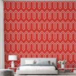 Art Deco Pattern 05 - White on Light Red Wallpaper<br><div class="desc">Art Deco Pattern 05 - White on Light Red</div>
