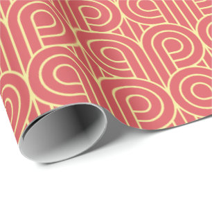 Art Deco Pattern 07 - Blonde Yellow on Light Carmi Wrapping Paper