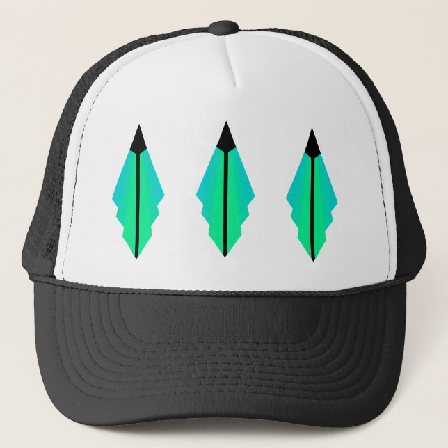 Art Deco pattern 3 in Aqua Trucker Hat (Front)